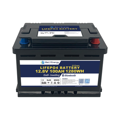 RV LiFePO4 Enerji depolama bataryası 12V 100AH BT ve kendi kendine ısıtma ile