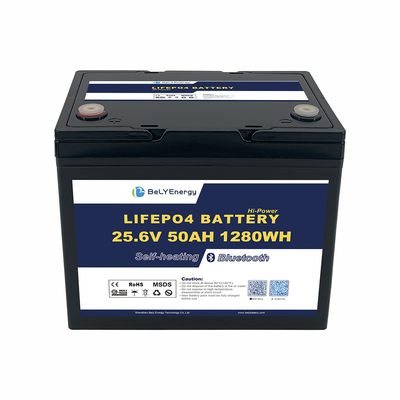 24V 50AH LiFePO4 Deniz Gemisi Lityum Pil BT ve ısıtma ile