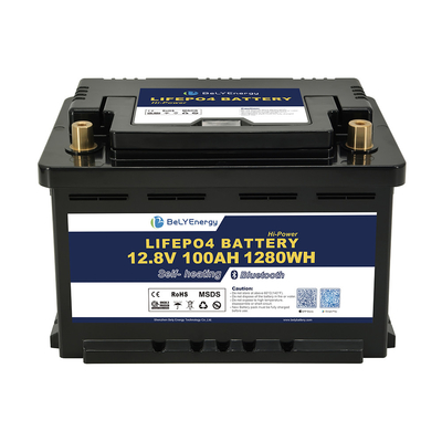 12V LiFePo4 Bataryası 100AH Kapasite Akıllı BMS ve Çeşitli Uygulamalar ve Koltuk Altı Montajı için Kolay Değiştirme