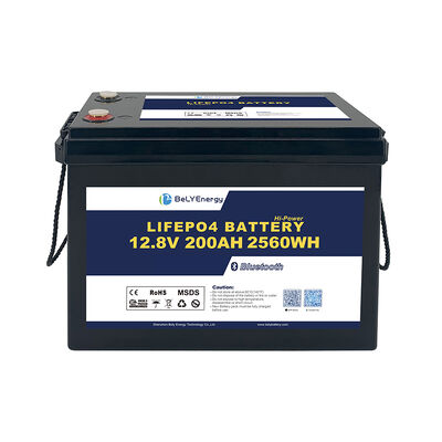 Şarj sıcaklığı eksi 30 ila 60 santigrat RV Lityum Pil 12.8 Volt Adli Voltaj 200 Ampere Maksimum Sürekli Şarj Akımı