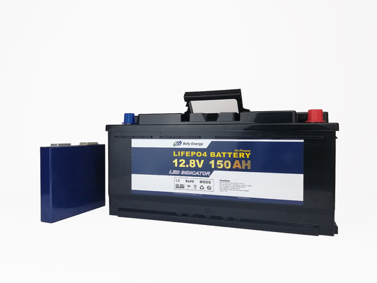 1920WH Şarj Edilebilir LiFePO4 Pil 12V 150AH, LCD İzleme ile